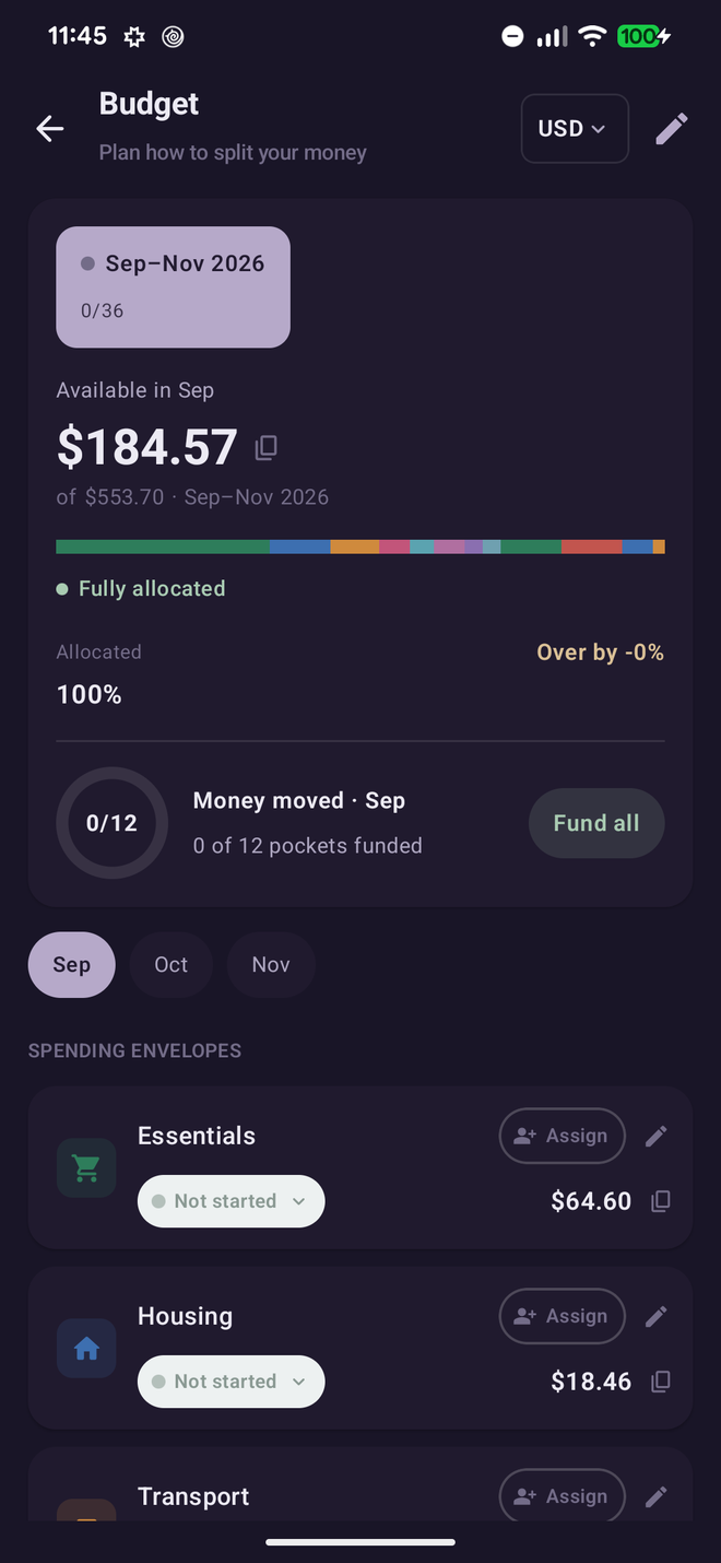 Budget pockets screen